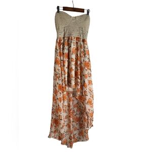Papaya Floral Lace Dress - Orange and Cream